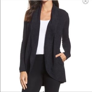 Barefoot Dreams Black Open-Front Cozy Cardigan